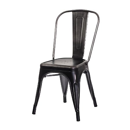 Cadeira Fixa Design Tolix Preto Vintage Cadeira Brasil XLX22