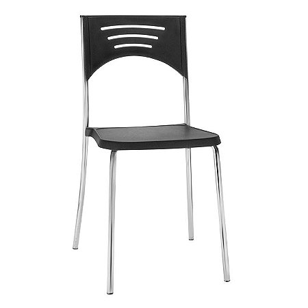 Kit com 5 Cadeiras Coletiva - Estrutura Fixa Cromada - Athos CB 1176 XLX22