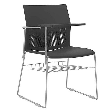 Kit com 4 Cadeiras Universitária Coletiva - Estrutura Fixa Cromada - Prancheta Fixa - Sheen CB 988 XLX22