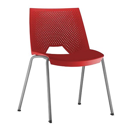Kit com 5 Cadeiras Coletiva - Estrutura Fixa Cinza - Stark CB 1034 XLX22