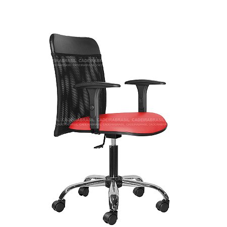 Cadeira Escritório Executiva - Com Braços - Base Cromada - New Tela CB 2014 XLX22