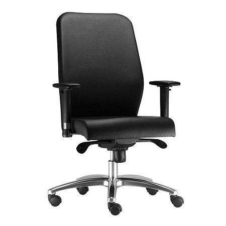 Cadeira Escritório Presidente - Giratória - Mecanismo Sincronizado - Base Alumínio - Com Braços - Fronza CB 736 XLX22