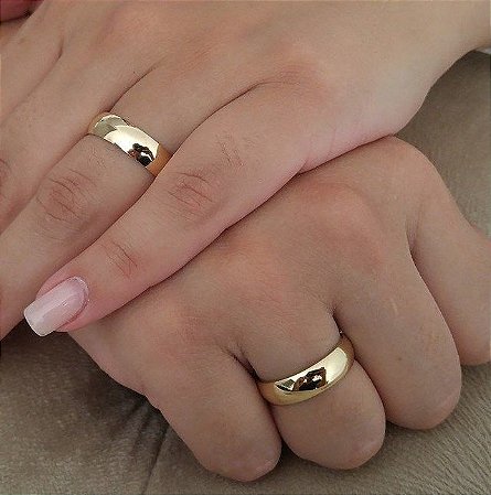 Par De Aliança Moeda Antiga 6 mm