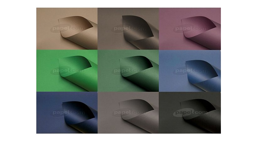 Papel Color Plus 180g/m² (9 cores escuras | 5 folhas A4 de cada)