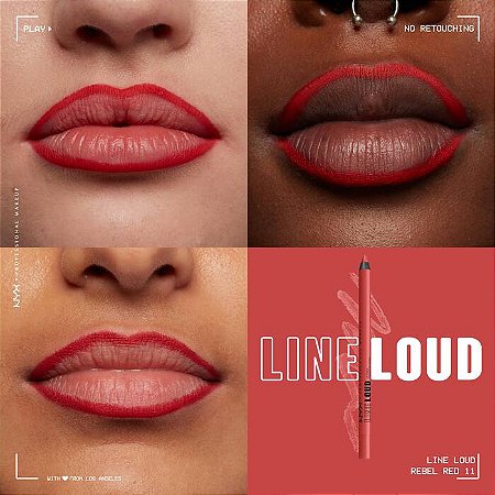 11 REBEL RED NYX Line Loud Lip Pencil lápis de boca