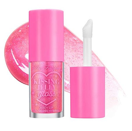 Bubblegum - pink with gold shimmer Lip Oil Gloss Labial Kissing Jelly Híbrido de Lip Oil & Gloss para os Lábios 4,5 ml