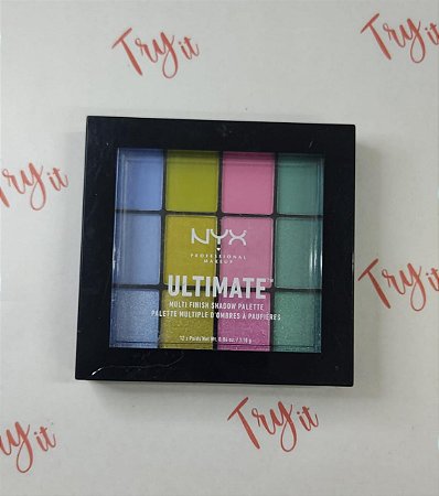NOVO DANIFICADO NYX Ultimate Multi-Finish Electric paleta de sombras (embalagem riscada)