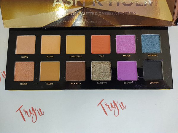 NOVO DANIFICADO Buxom Ash K Holm paleta de sombras (4 SOMBRA riscadas)