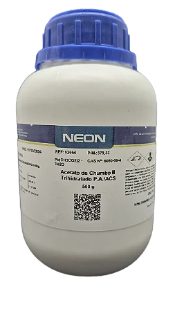ACETATO DE CHUMBO II TRIHIDRADADO PA ACS 500G CAS 6080-56-4