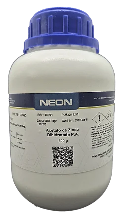 ACETATO DE ZINCO DIHIDRATADO PA 500G CAS 5970-45-6