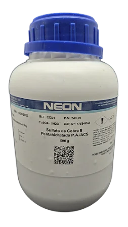 SULFATO DE COBRE II PENTAHIDRATADO PA 500G CAS 7758-99-8