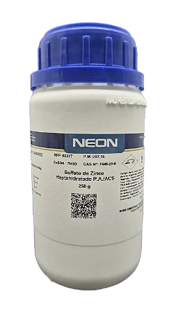 SULFATO DE ZINCO HEPTAHIDRATADO PA 250G CAS 7446-20-0