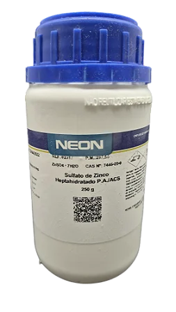 SULFATO DE ZINCO HEPTAHIDRATADO PA 250G CAS 7446-20-0