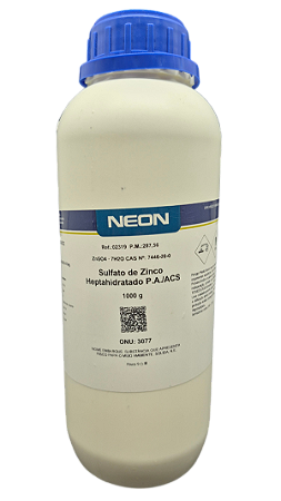 SULFATO DE ZINCO HEPTAHIDRATADO PA 1KG CAS 7446-20-0