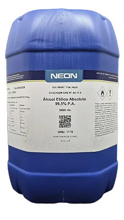 ALCOOL ETILICO ABSOLUTO 99,5% PA 5L CAS 64-17-5