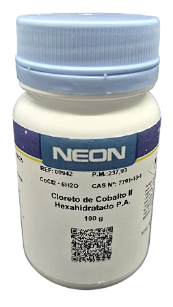 CLORETO DE COBALTO II HEXAHIDRATADO PA 100G CAS 7791-13-1
