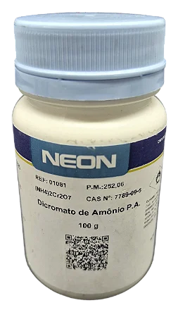 DICROMATO DE AMONIO PA 100G CAS 7789-09-5