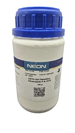 EDTA SAL DISSODICO DIHIDRATADO PA 100G CAS 6381-92-6