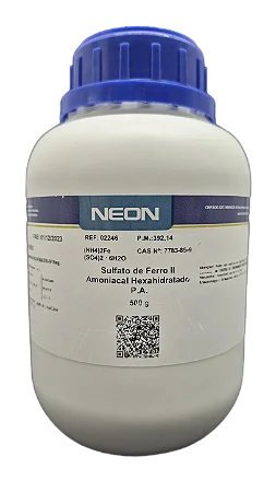 SULFATO DE FERRO II AMONICAL HEXAHIDRATADO PA 500G CAS 7783-85-9