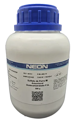 SULFATO DE FERRO III AMONIACAL DODECAHIDRATADO PA 500G CAS 7783-83-7