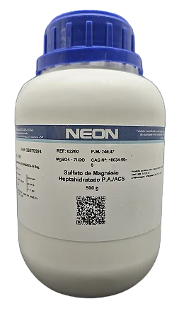 SULFATO DE MAGNESIO HEPTAHIDRATADO PA ACS 500G CAS 10034-99-8