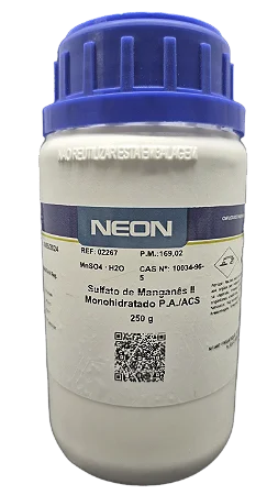 SULFATO DE MANGANES II MONOHIDRATADO PA 250G CAS 10034-96-5