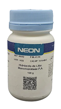 HIDROXIDO DE LITIO MONOHIDRATADO PA 100G CAS 1310-66-3