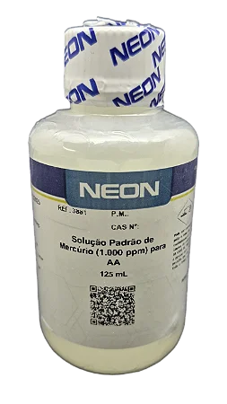 SOLUCAO PADRAO DE MERCURIO 1000PPM PARA ESPECTROFOTOMETRIA DE ABSORCAO ATOMICA 125ML