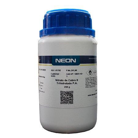 NITRATO DE COBRE II TRIHIDRATADO PA 250G CAS 10031-43-3 *SSP*
