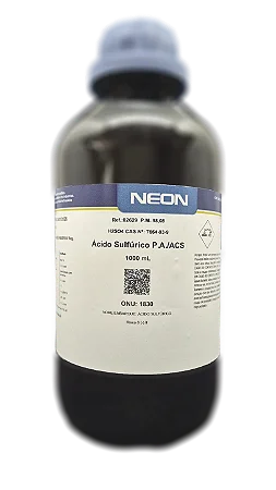 ACIDO SULFURICO PA ACS 1L CAS 7664-93-9 *PF/SSP* CONCENTRACAO 98 DENSIDADE 1,84