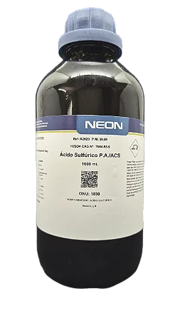 ACIDO SULFURICO PA ACS 1L CAS 7664-93-9 *PF/SSP* CONCENTRACAO 98 DENSIDADE 1,84