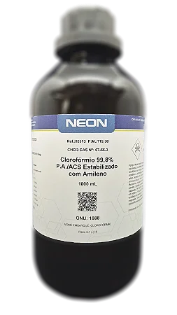 CLOROFORMIO 99,8% PA ACS ESTABILIZADO COM AMILENO 1L CAS 67-66-3 *PF/SSP*