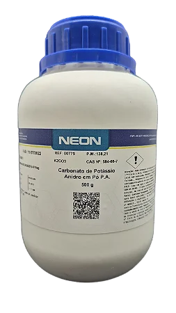 CARBONATO DE POTASSIO ANIDRO EM PO PA 500G CAS 584-08-7 *SSP*