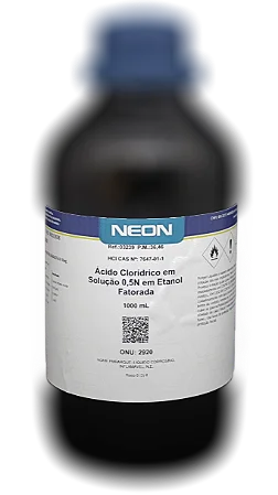 SOLUCAO ACIDO CLORIDRICO 0,5N EM ETANOL FATORADA 1L CAS 7647-01-1 *SSP*
