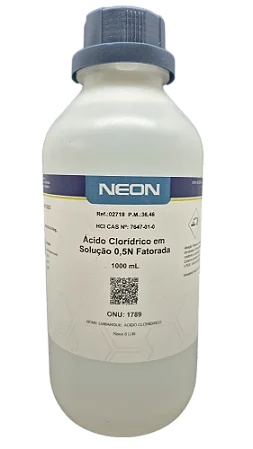 SOLUCAO ACIDO CLORIDRICO 0,5N FATORADA 1L CAS 7647-01-1 *SSP*