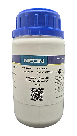 SULFATO DE NIQUEL II HEXAHIDRATADO PA 250G CAS 10101-97-0