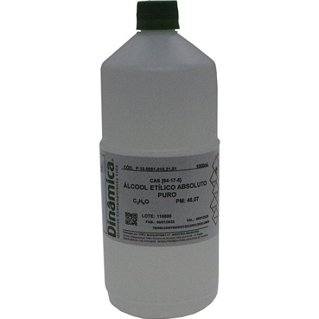 ALCOOL ETILICO ABSOLUTO 99,5% PURO 1L