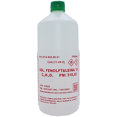 SOLUCAO FENOLFTALEINA 1% ALCOOLICA 1L