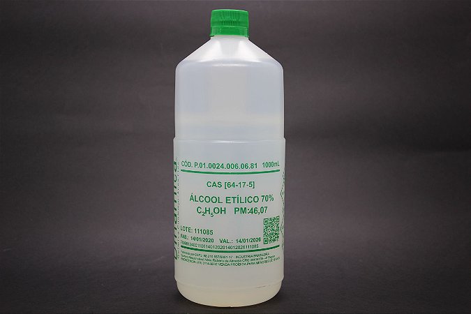 ALCOOL ETILICO 70% 1L PARA USO INDUSTRIAL (ETANOL)