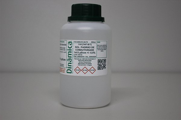 SOLUCAO PADRAO DE CONDUTIVIDADE 1413 US/CM 500ML RASTREADA AO NIST