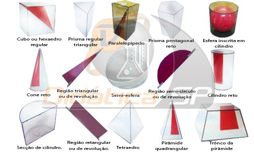 SOLIDOS GEOMETRICOS EM ACRILICO COM 15 PECAS