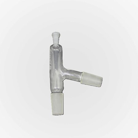 TUBO CONECTANTE 3 VIAS ANGULO 75º COM TOMADA PARA TERMOMETRO 10/30 E 2 JUNTAS MACHO 24/40