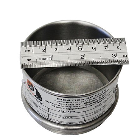 PENEIRA GRANULOMETRICA 3X2" INOX ASTM 200 MESH/TYLER 200 ABERTURA 0,075MM TELA EM INOX