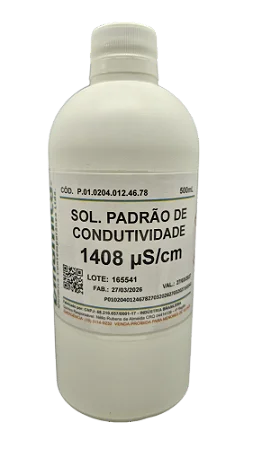 SOLUCAO PADRAO DE CONDUTIVIDADE 1408 US/CM 500ML RASTREADA AO NIST