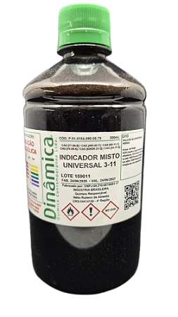 SOLUCAO INDICADOR UNIVERSAL DE PH 3 A 11 500ML