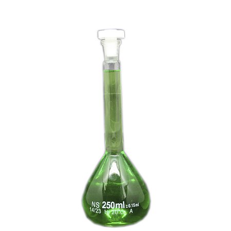 BALAO VOLUMETRICO 250ML DE VIDRO COM ROLHA DE POLI CLASSE A