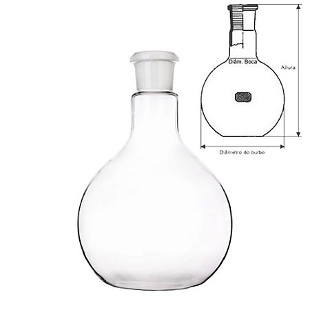 BALAO FUNDO CHATO COM JUNTA 14/20 5ML