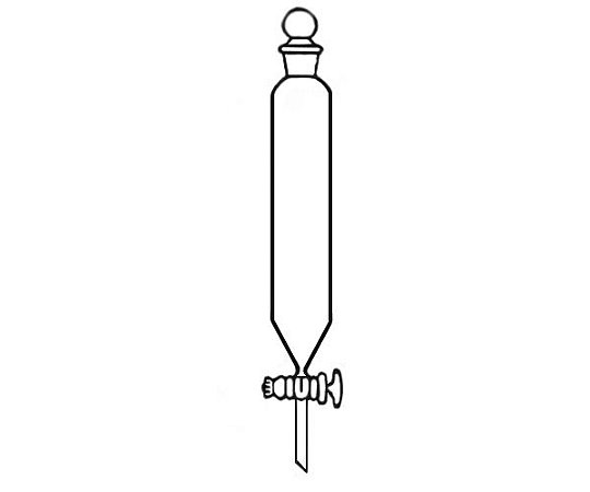 FUNIL DE SEPARACAO CILINDRICO SEM GRADUACAO COM ROLHA E TORNEIRA DE VIDRO 125ML