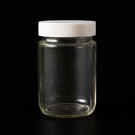 POTE DE VIDRO COM TAMPA DE PLASTICO 150ML