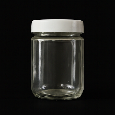 POTE DE VIDRO COM TAMPA DE PLASTICO 200ML